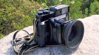 Fuji GS645S Professional camera on a wall