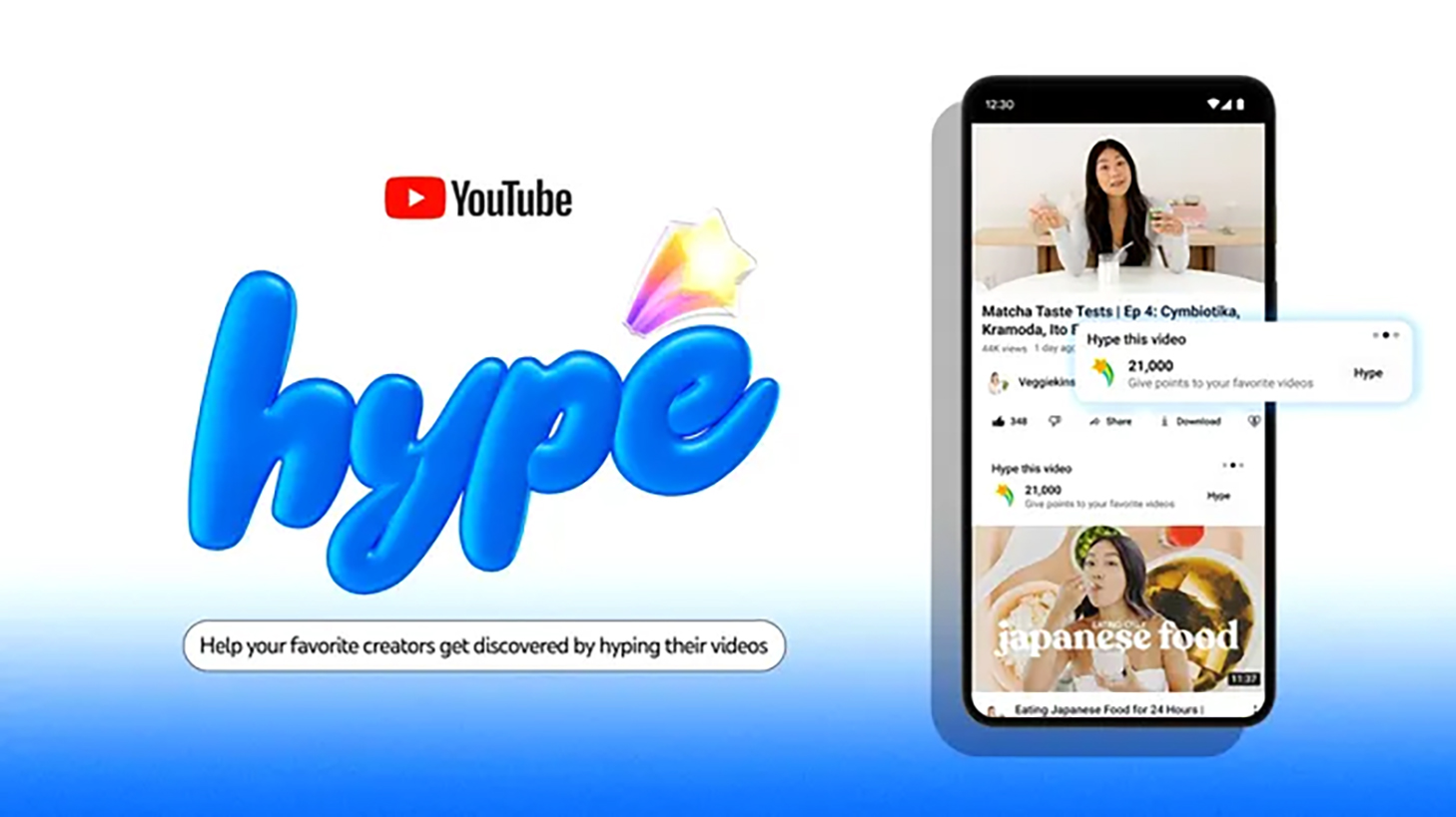 YouTube Hype button